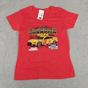 NASCAR Cup Series Champion Shirt Womens‎ Medium Red 2022 Team Penske Joey Logano